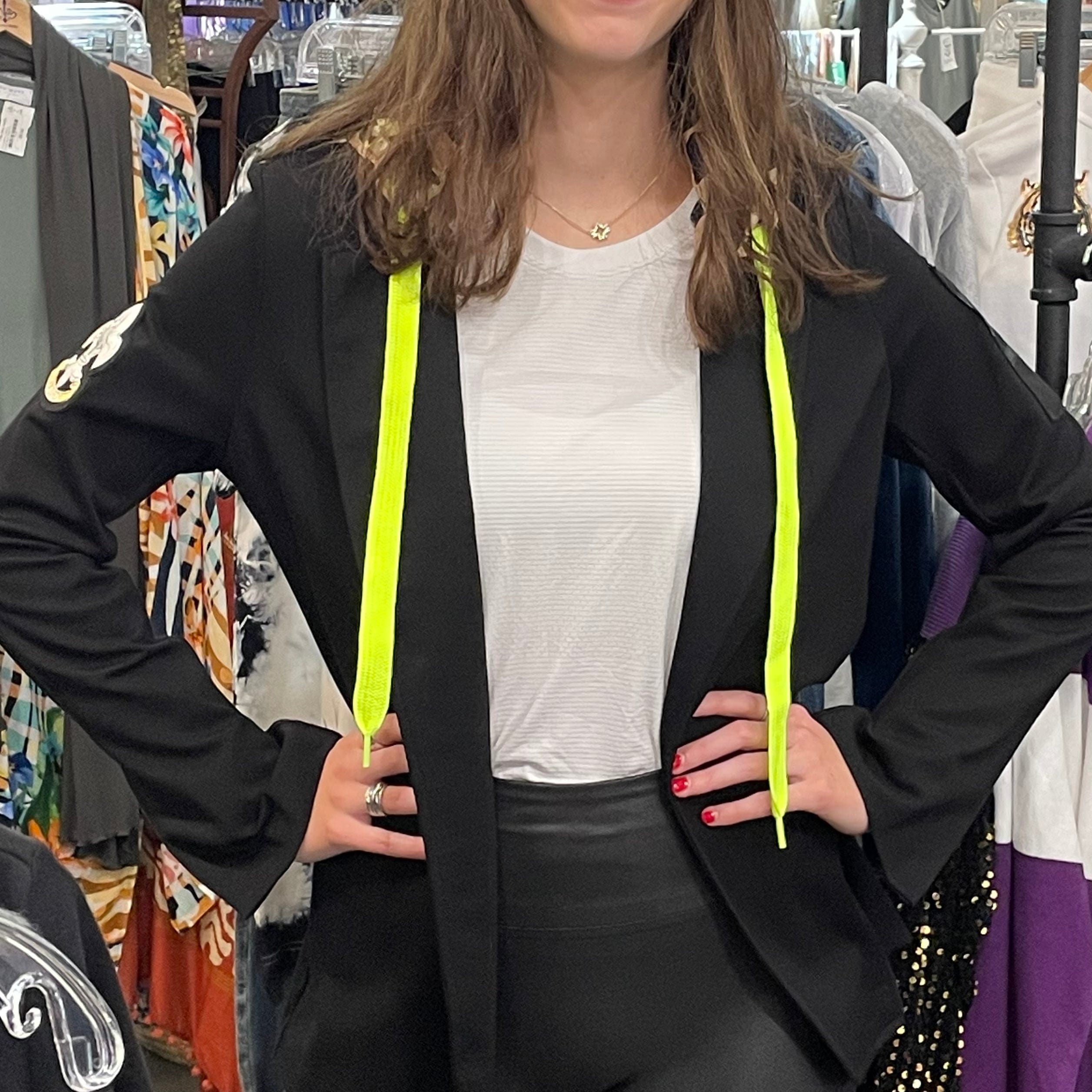 Miller Wendt Miller Wendt Fleur De Lis Neon Leopard Hoodie Blazer - Little Miss Muffin Children & Home