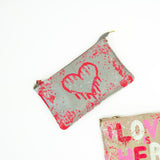 Custom Bag Designs Custom Bag Designs Alex Silver & Pink Drip Heart Crossbody Handbag - Little Miss Muffin Children & Home