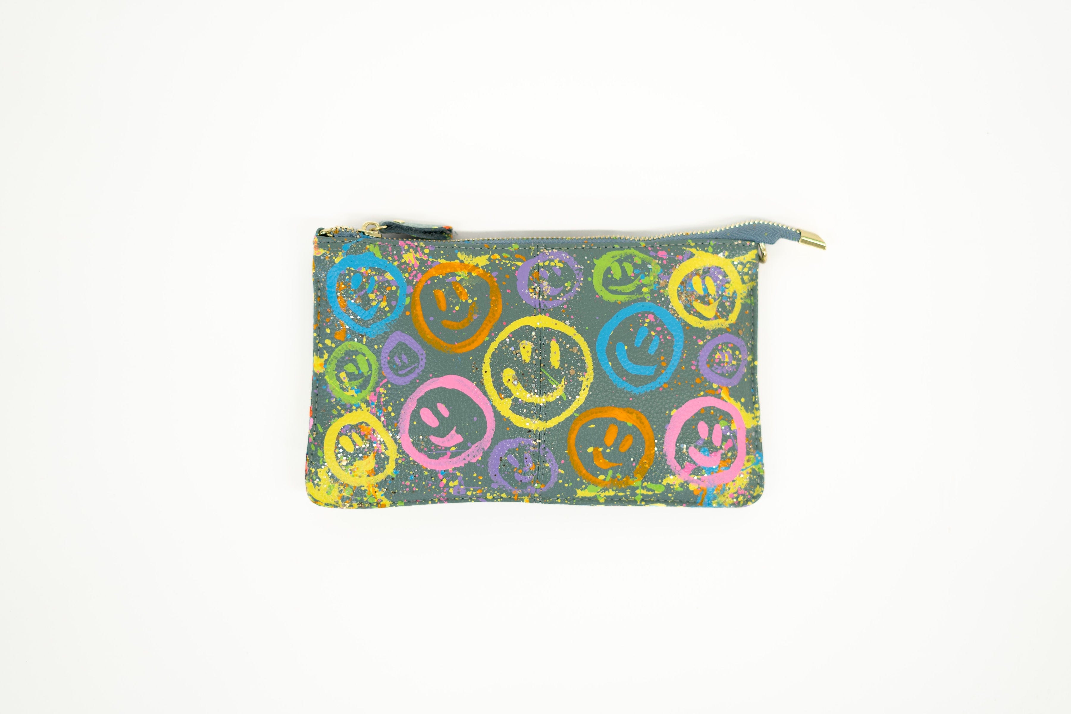 Custom Bag Designs Custom Bag Designs Alex Smiley Faces Crossbody Handbag - Little Miss Muffin Children & Home