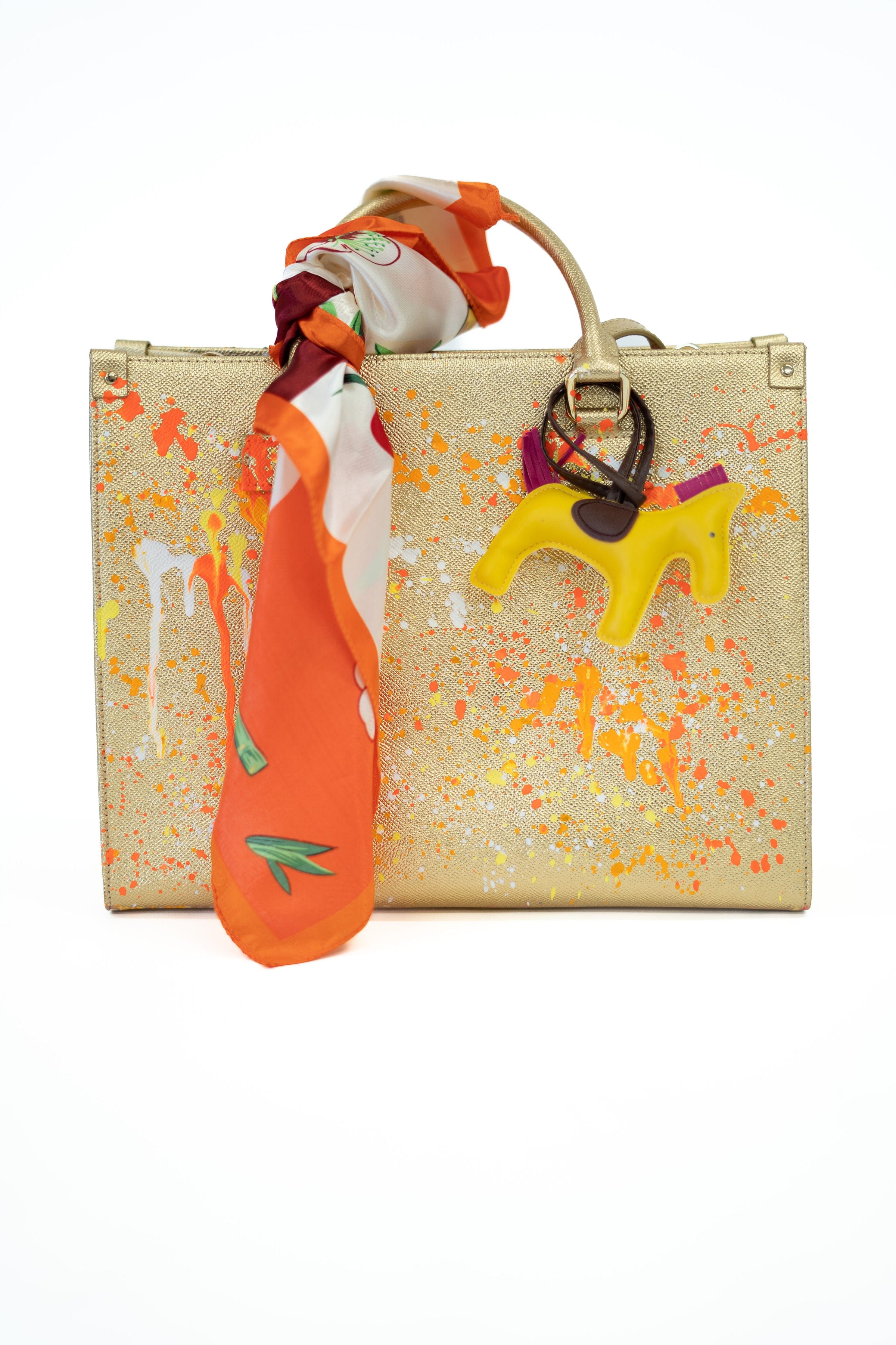 Custom Bag Designs Custom Bag Designs Nicole Bag Gold Sunshine Hand Painted Handle Bag - Little Miss Muffin Children & Home