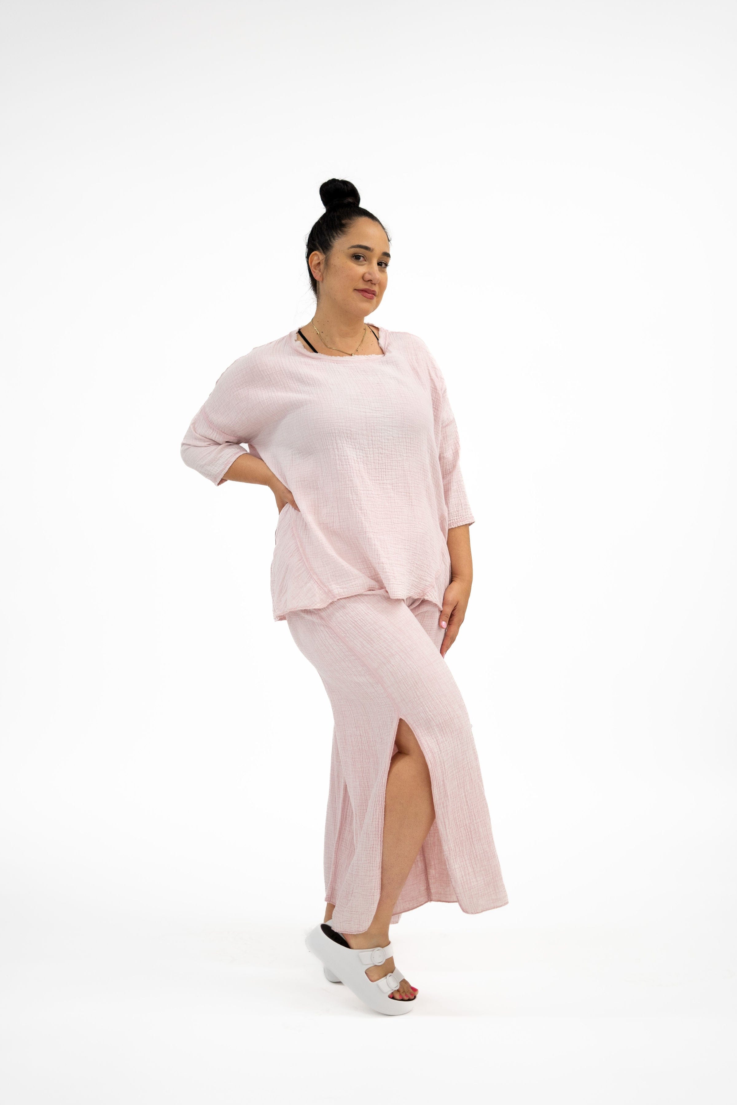 Oro Bonito Oro Bonito Quarter Sleeve Linen Shirt - Little Miss Muffin Children & Home