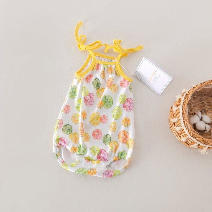 Nola Tawk Nola Tawk Squeeze the Day Organic Cotton Shoulder-Tie Onesie - Little Miss Muffin Children & Home