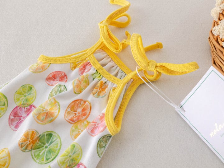 Nola Tawk Nola Tawk Squeeze the Day Organic Cotton Shoulder-Tie Onesie - Little Miss Muffin Children & Home