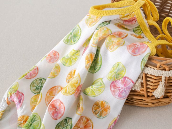 Nola Tawk Nola Tawk Squeeze the Day Organic Cotton Shoulder-Tie Onesie - Little Miss Muffin Children & Home