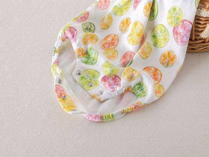 Nola Tawk Nola Tawk Squeeze the Day Organic Cotton Shoulder-Tie Onesie - Little Miss Muffin Children & Home