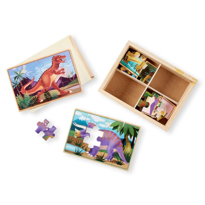 Melissa & Doug Melissa & Doug Dinosaur Jigsaw Puzzles in a Box (12 pcs) - Little Miss Muffin Children & Home