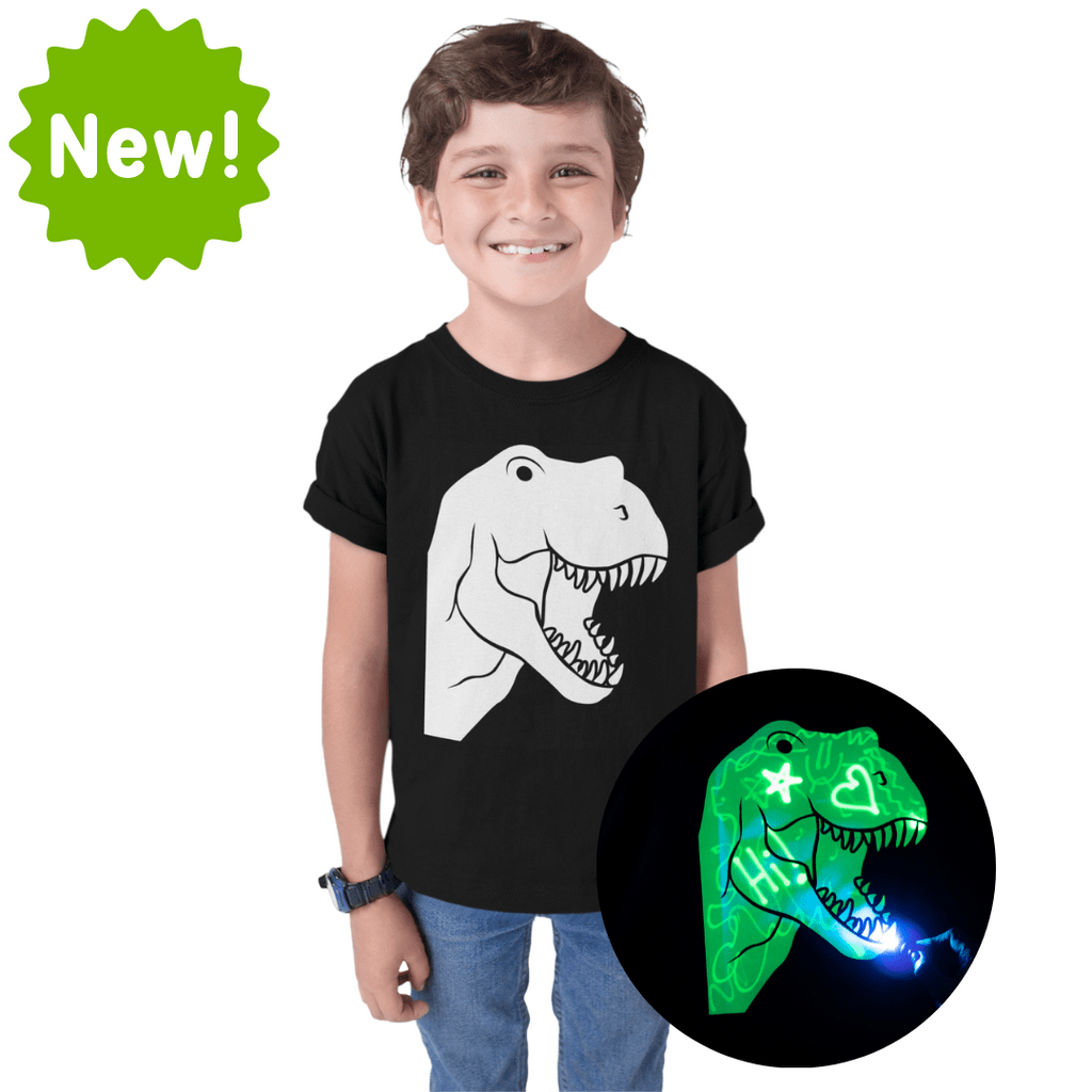 Illuminated Apparel Illuminated Apparel Kid's T-REX Dinosaur Interactive Glow In The Dark T-Shirt - Little Miss Muffin Children & Home