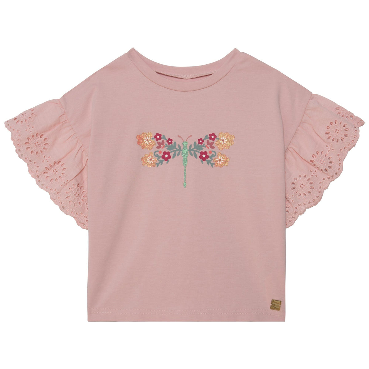 DEUX PAR DEUX Deux Par Deux Top With Eyelet Sleeves & Graphic - Little Miss Muffin Children & Home