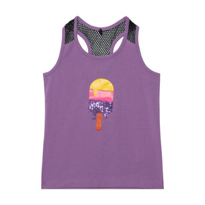 DEUX PAR DEUX Deux Par Deux T-Back Tank Top With Mesh - Little Miss Muffin Children & Home