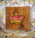 Toodle Lou Designs Toodle Lou Designs Mardi Gras Crown Tin on Barnwood - Little Miss Muffin Children & Home