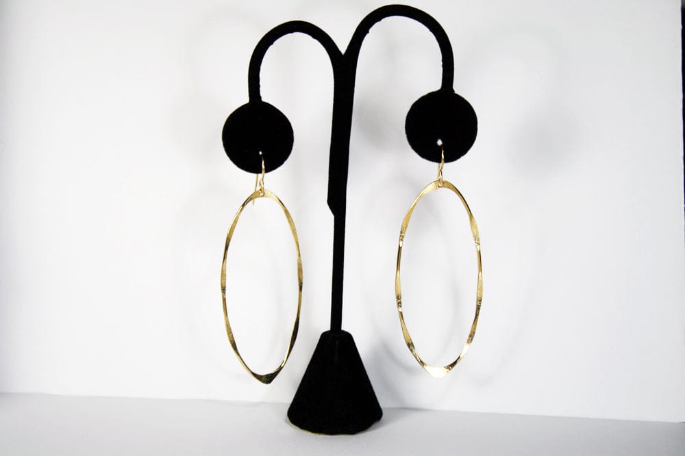 Ken's Handcrafted Jewelry Ken's Handcrafted Jewelry 14K Gold Hammered Oval Earrings - Little Miss Muffin Children & Home