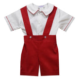 Vive La Fete Vive La Fete Red Corduroy Short and Short Sleeve Shirt Set - Little Miss Muffin Children & Home