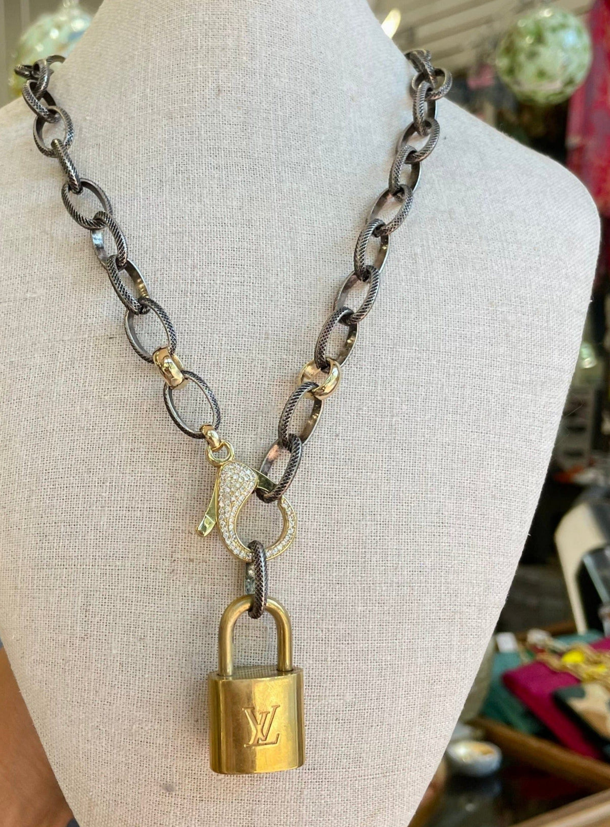 Phillip Allen Hefner Design Phillip Allen Hefner Design Pave Lobster Lock Necklace - Little Miss Muffin Children & Home