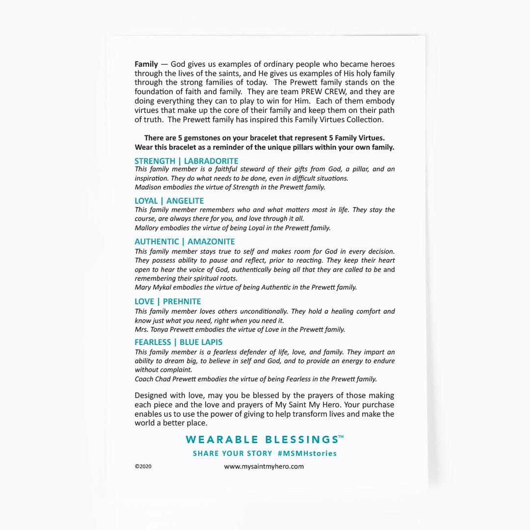 My Saint My Hero My Saint My Hero Family Virtues Bracelet Gold - Little Miss Muffin Children & Home