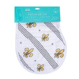 Little Hometown - Little Hometown Saints Fleur de Lis 2-in-1 Burp Cloth and Bib - Little Miss Muffin Children & Home