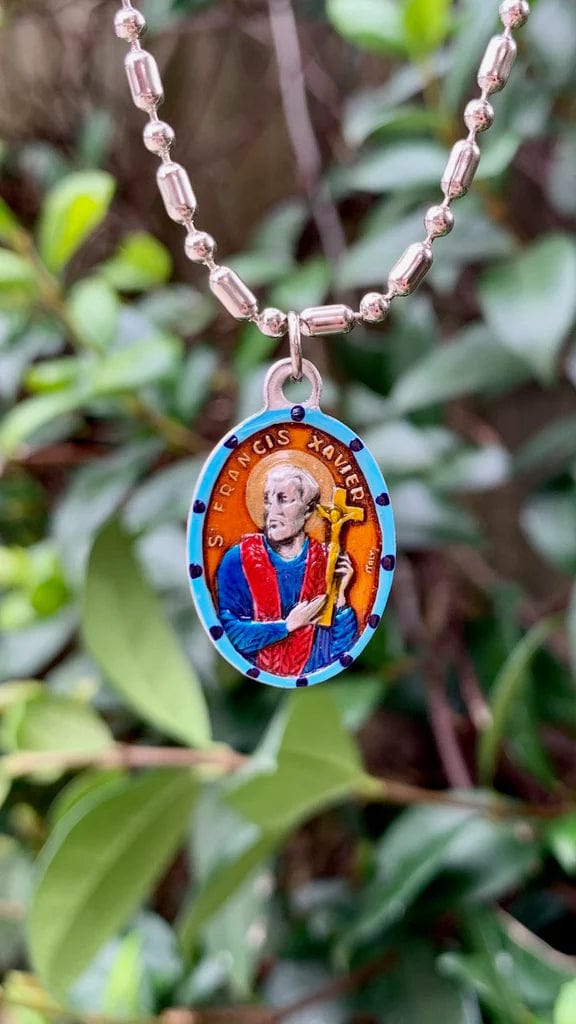 Saints For Sinners Saints For Sinners St. Francis Xavier Hand Painted Medal - Little Miss Muffin Children & Home