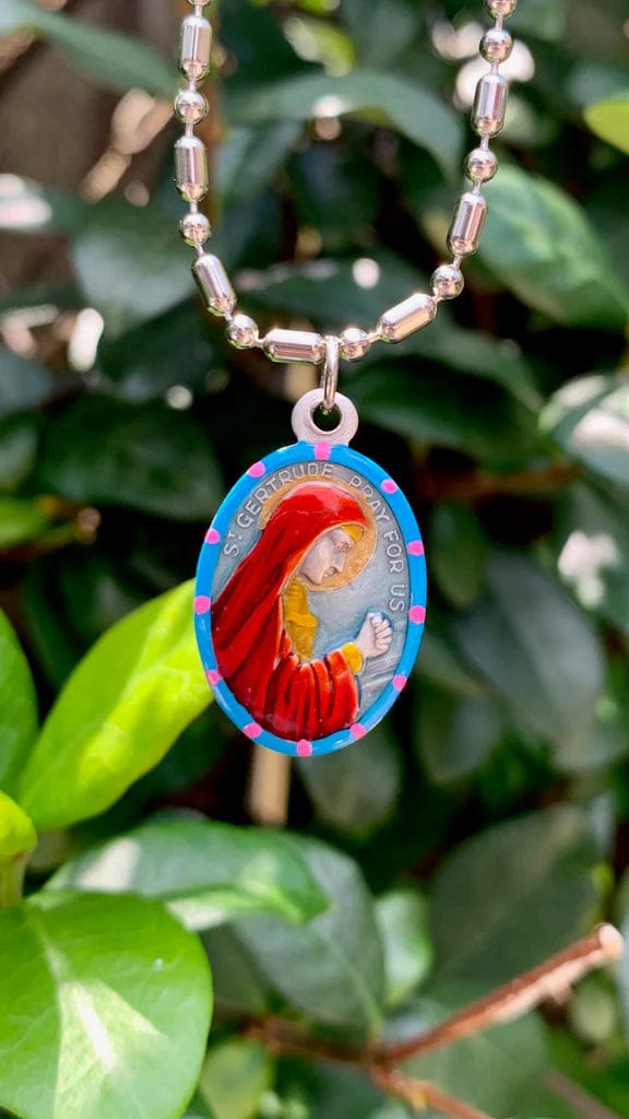 Saints For Sinners Saints For Sinners Saint Gertrude of Nivelles Hand Painted Medal - Little Miss Muffin Children & Home