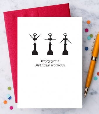 Design with Heart Design with Heart Enjoy Your Birthday Workout Birthday Greeting Card - Little Miss Muffin Children & Home