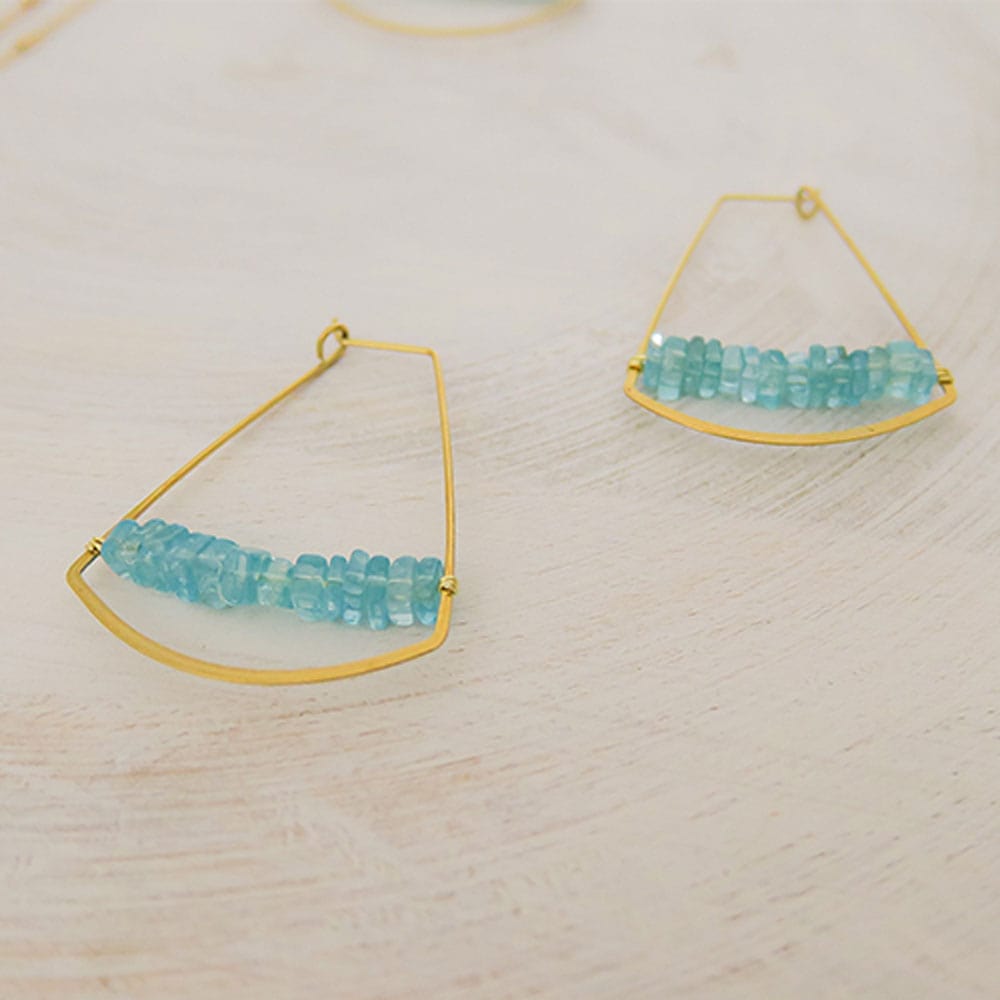 Santore Jewelry Santore Jewelry Apatite Heishi Harp Earrings - Little Miss Muffin Children & Home