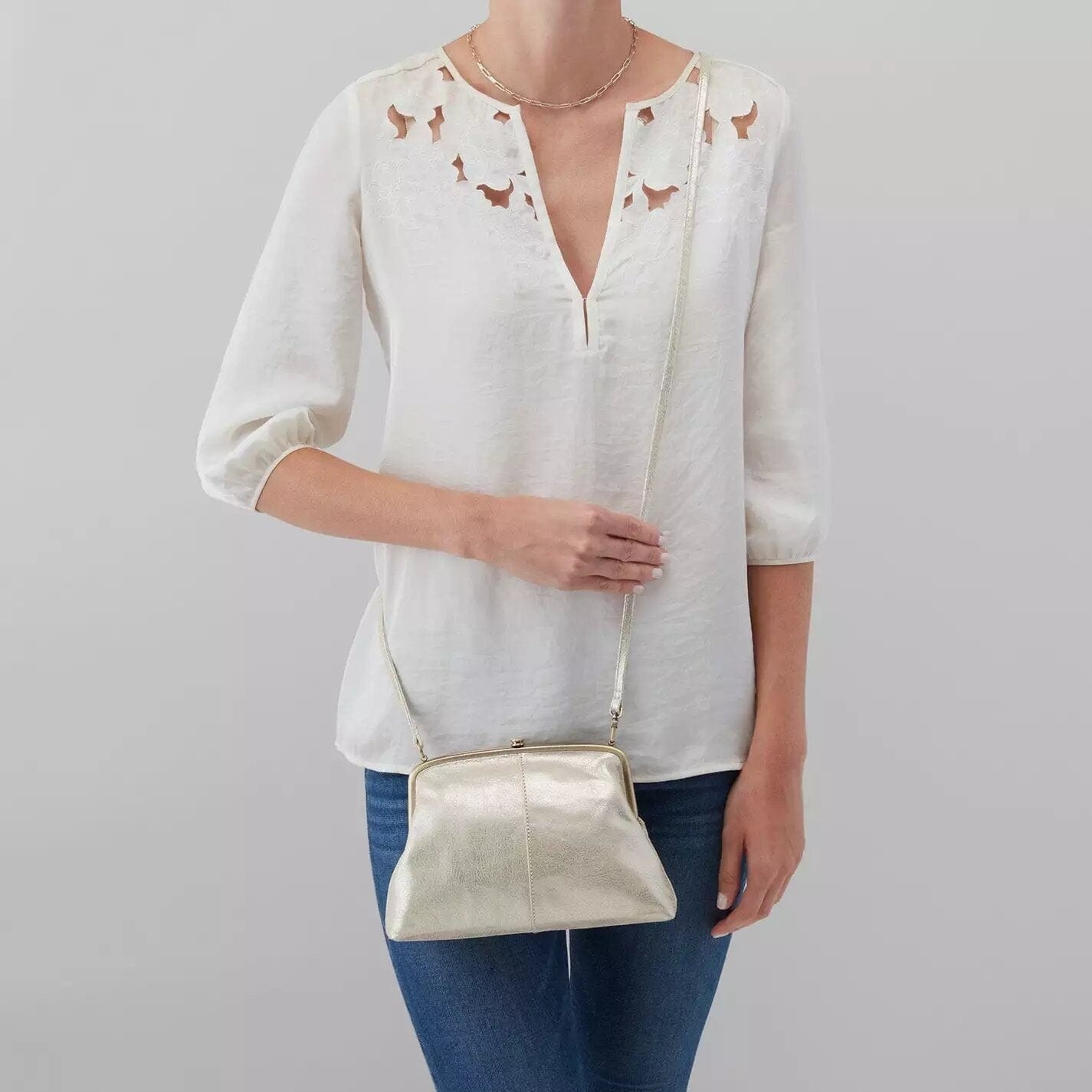 Hobo Hobo Lana Crossbody Pearlized Silver - Little Miss Muffin Children & Home