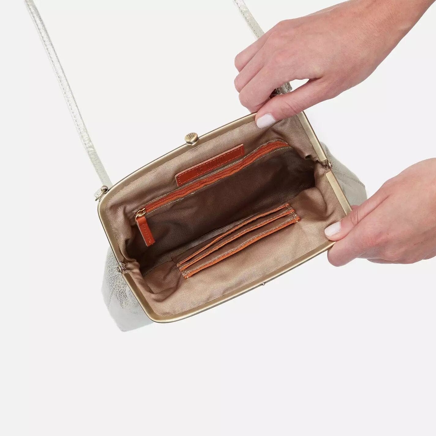 Hobo Hobo Lana Crossbody Pearlized Silver - Little Miss Muffin Children & Home