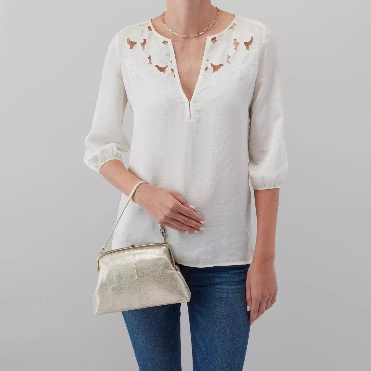 Hobo Hobo Lana Crossbody Pearlized Silver - Little Miss Muffin Children & Home