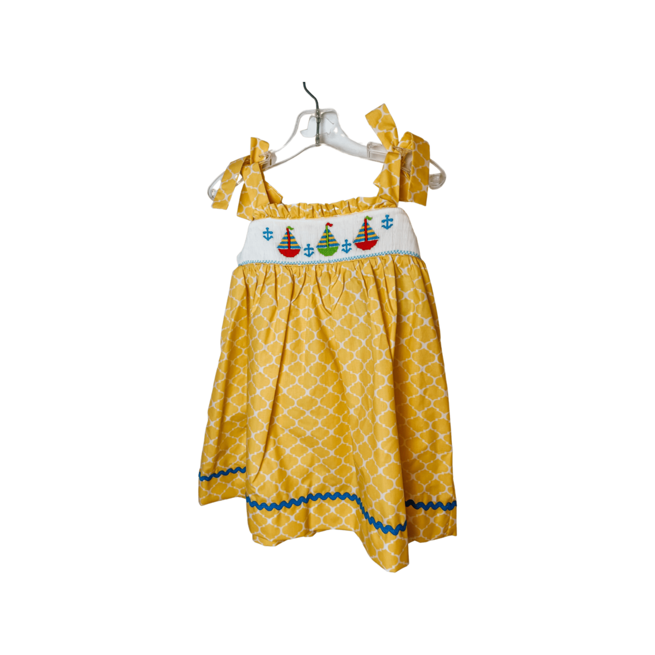Vive La Fete Yellow Sailboat Smocked Dress - Little Miss Muffin Children & Home