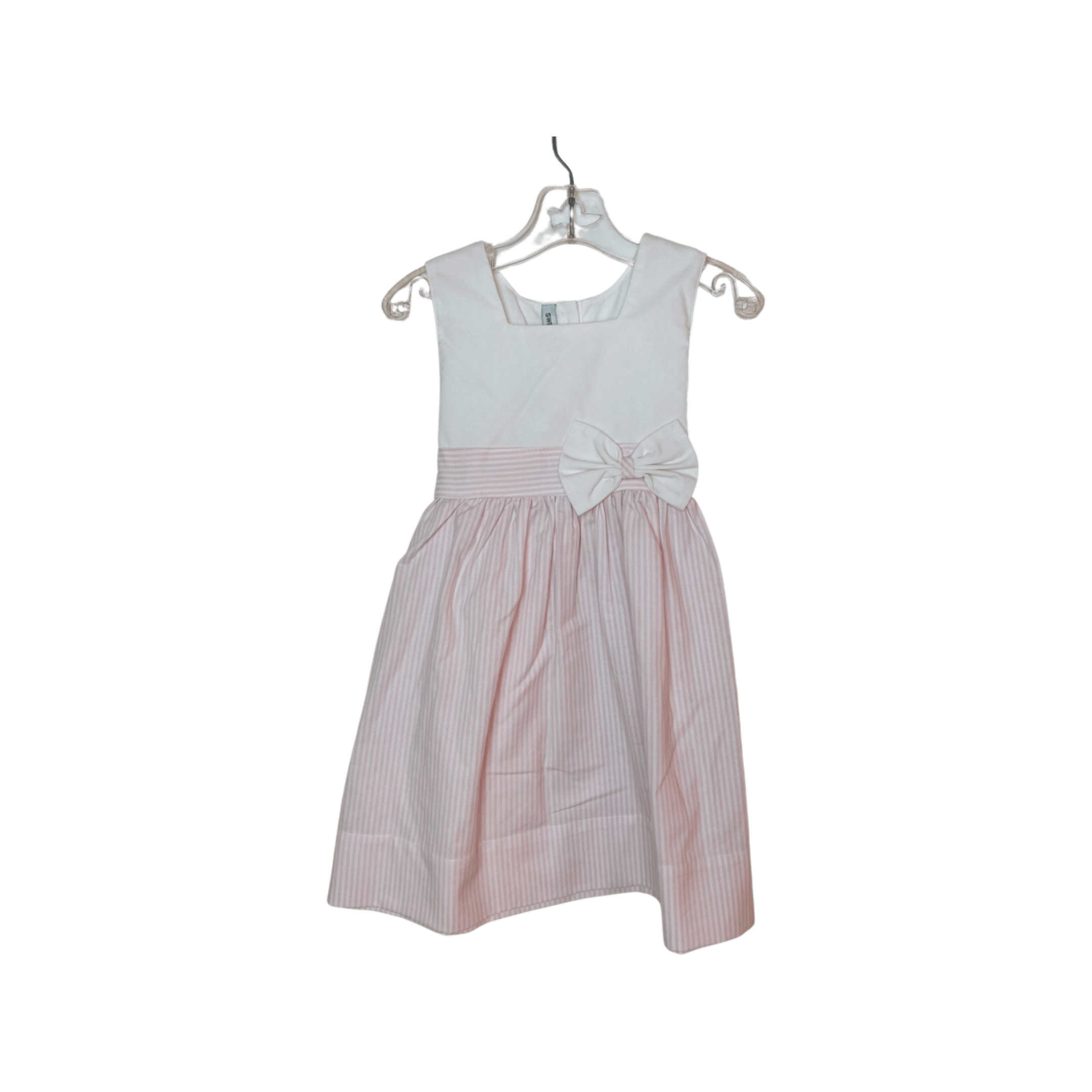 Duc Star Linens Pink and White Striped Dress w/ Bow - Little Miss Muffin Children & Home