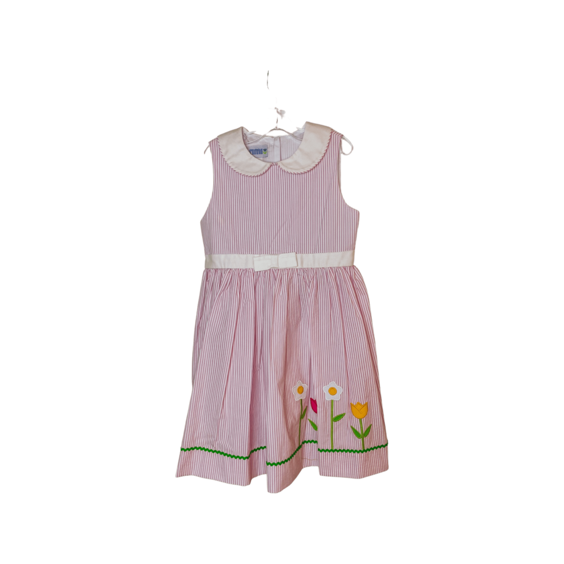 Vive La Fete Pink Striped Flower Applique Dress - Little Miss Muffin Children & Home