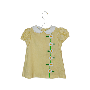 Vive La Fete Yellow Flower Applique Striped Dress - Little Miss Muffin Children & Home