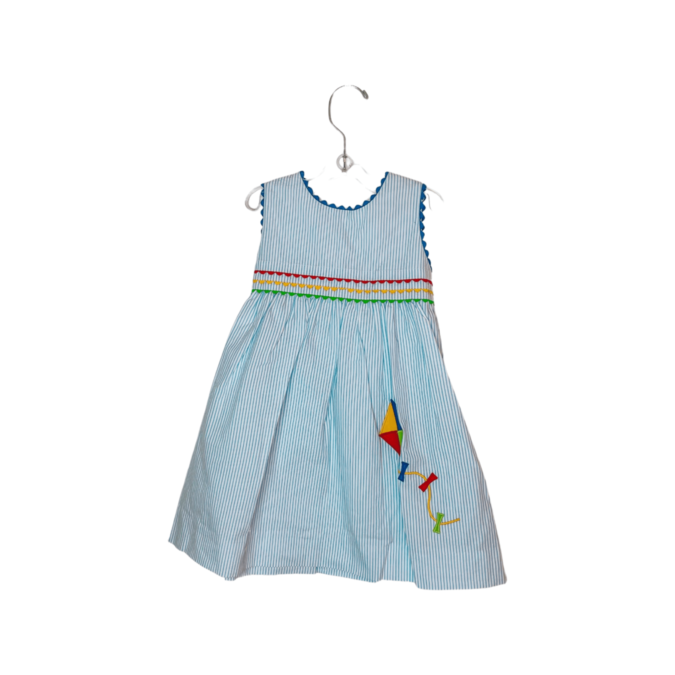 Vive La Fete Blue Striped Applique Kite Dress - Little Miss Muffin Children & Home