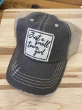 Vintage Life - Vintage Life   “Just A Small Town Girl”  Distressed Trucker Cap - Little Miss Muffin Children & Home