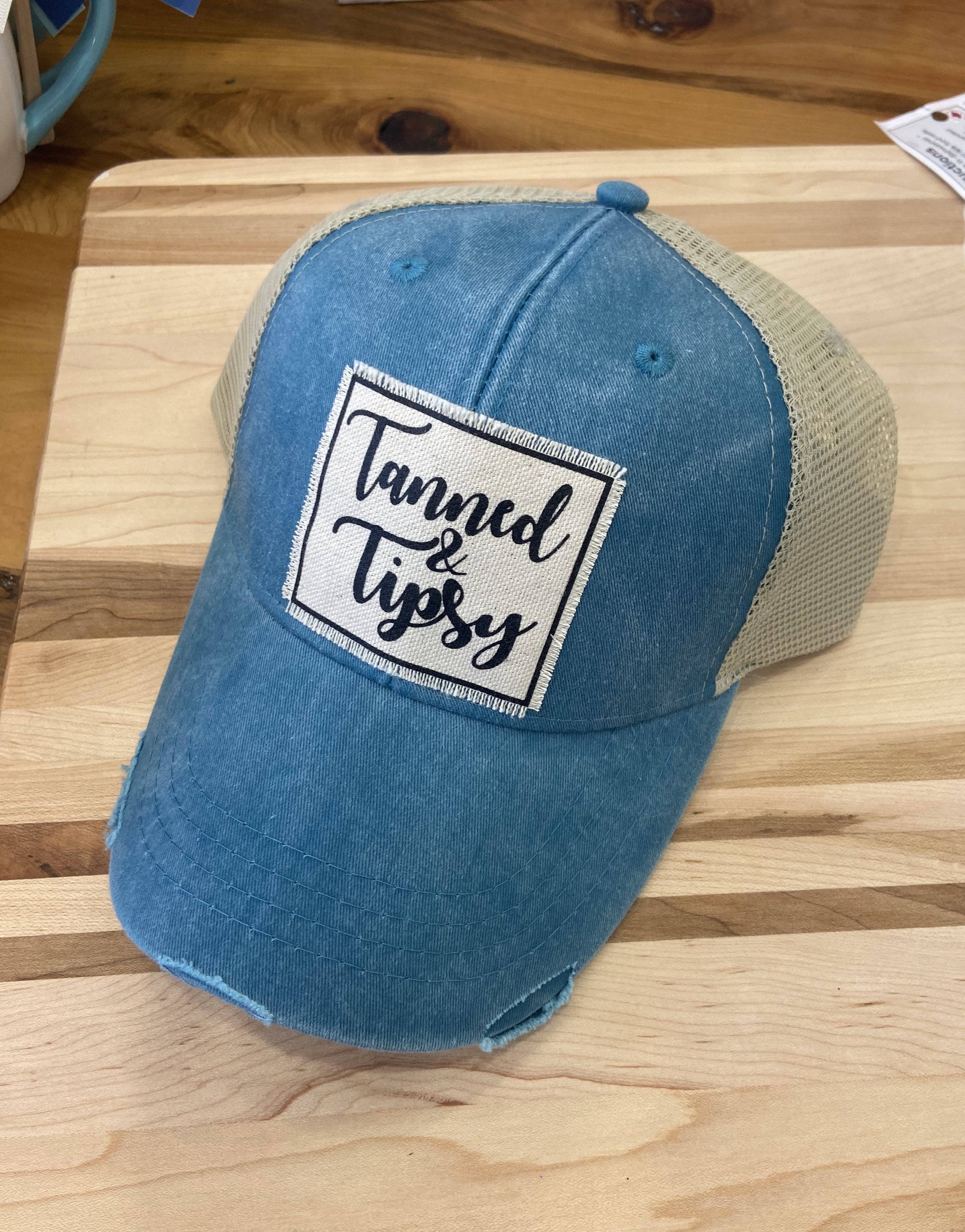 Vintage Life - Vintage Life  “Tanned and Tipsy”  Distressed Trucker Cap - Little Miss Muffin Children & Home