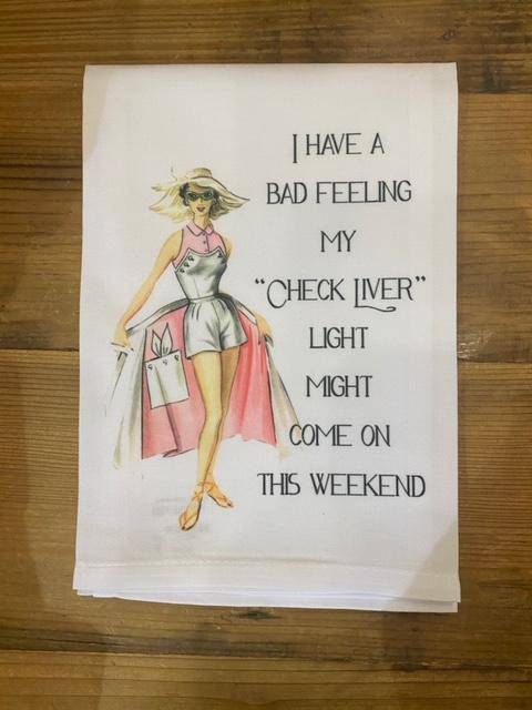 Sassy Talkin - Sassy Talkin "Check Liver Light"  Dish Towel - Little Miss Muffin Children & Home