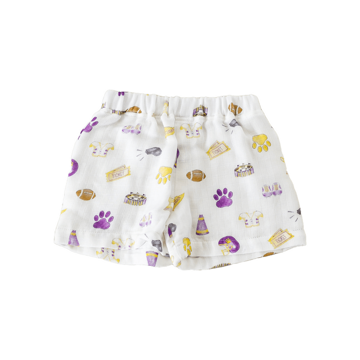 Nola Tawk Nola Tawk Organic Muslin Let's Go Tigers Shorts - Little Miss Muffin Children & Home