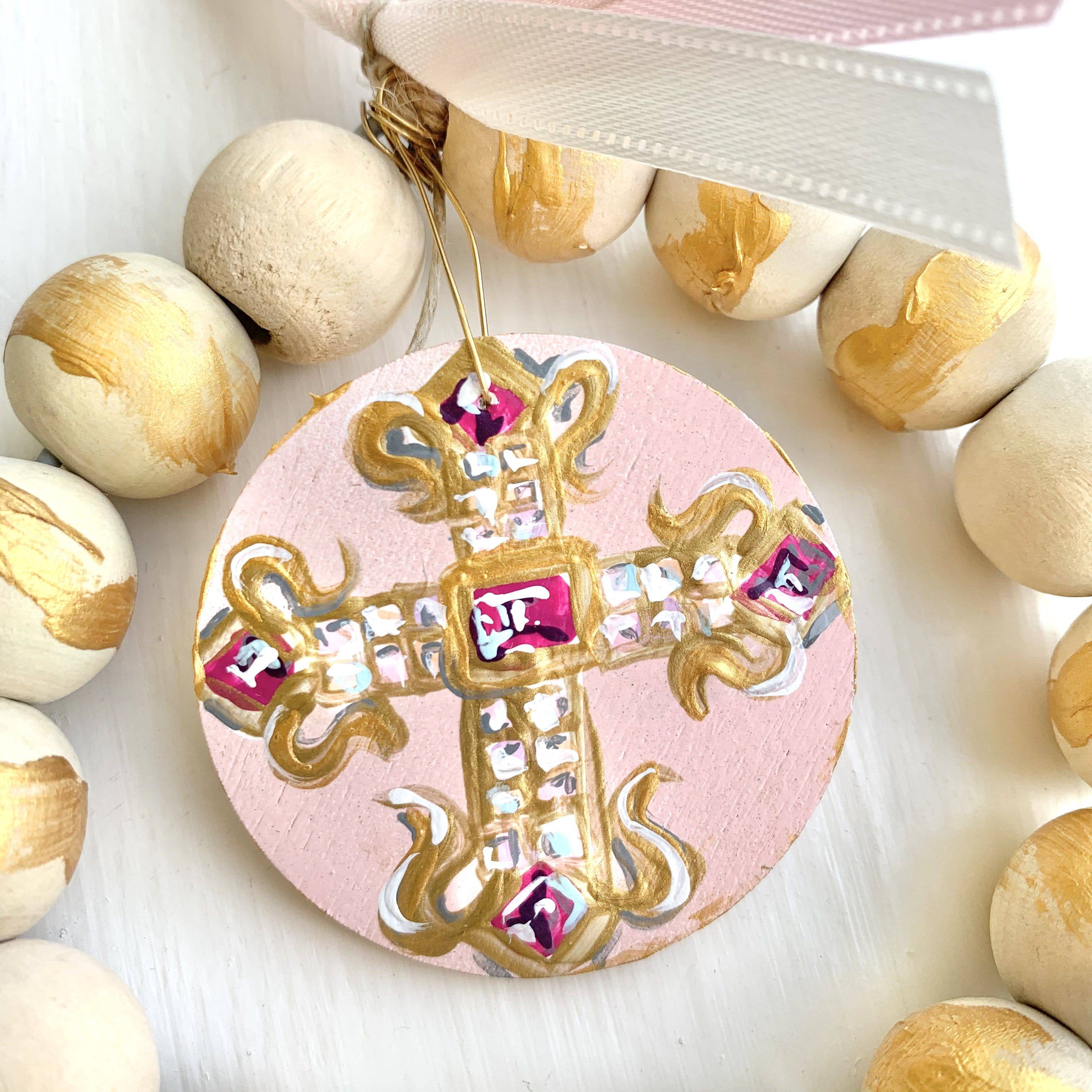 Toodle Lou Designs - Toodle Lou Designs Cross Wooden Bead Art - Little Miss Muffin Children & Home