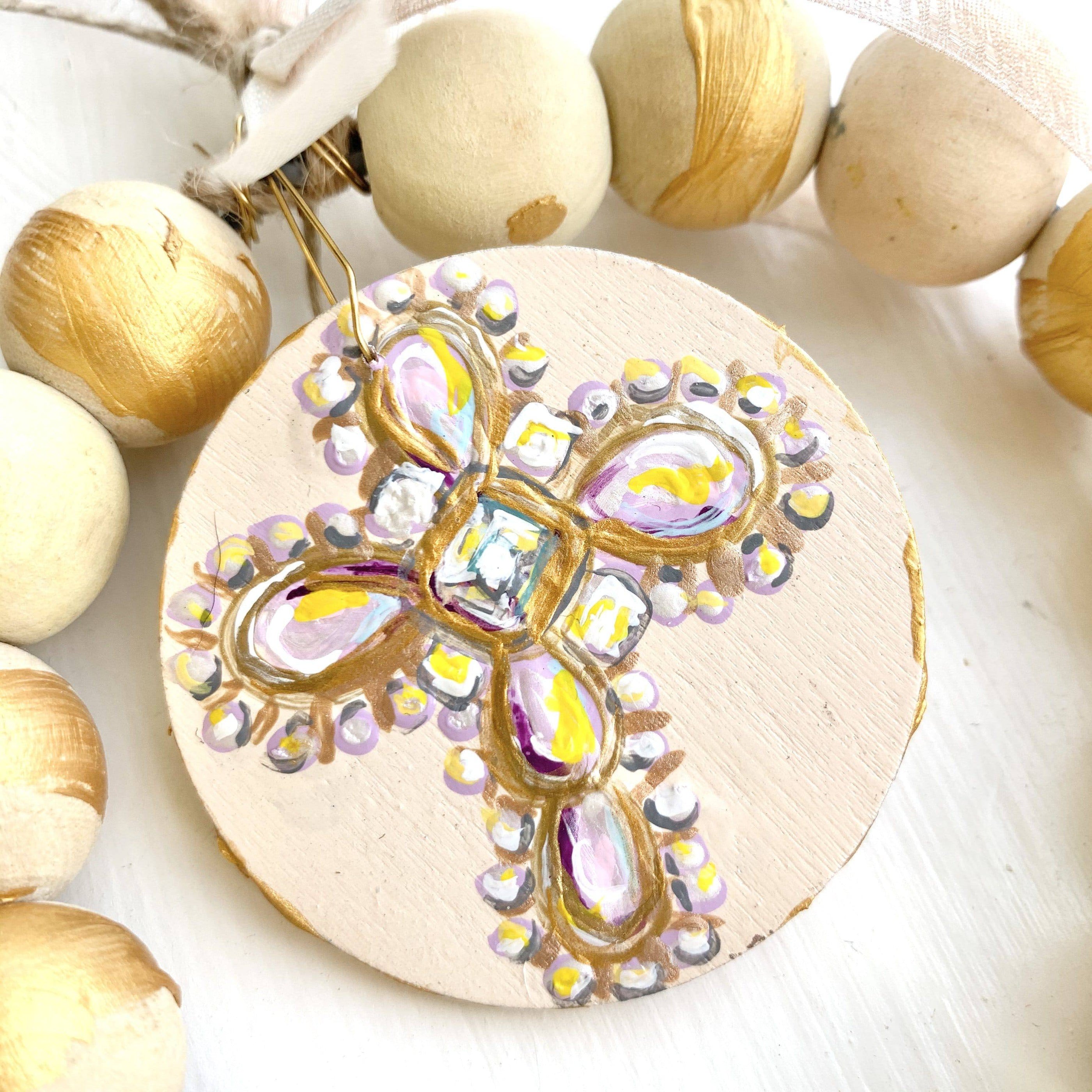 Toodle Lou Designs - Toodle Lou Designs Cross Wooden Bead Art - Little Miss Muffin Children & Home