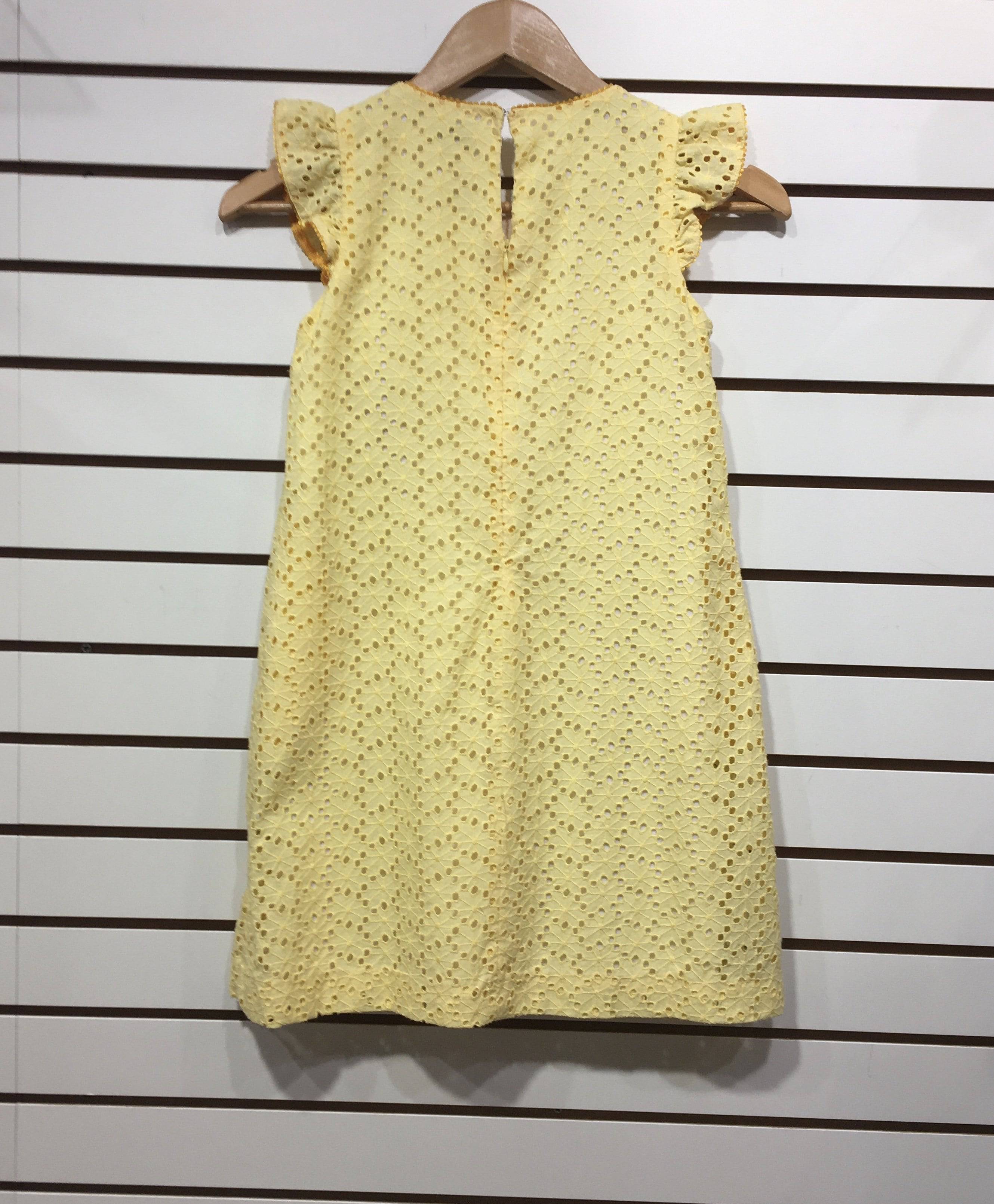 Gabby - Yellow Eyelet A-line Dress - Little Miss Muffin Children & Home