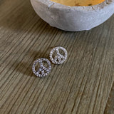 Benazir Collection - Benazir Collection Peace Sign Diamond Stud Earrings - Little Miss Muffin Children & Home
