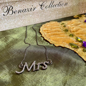 Benazir Collection - Benazir Collection Diamond 'Mrs' Necklace - Little Miss Muffin Children & Home