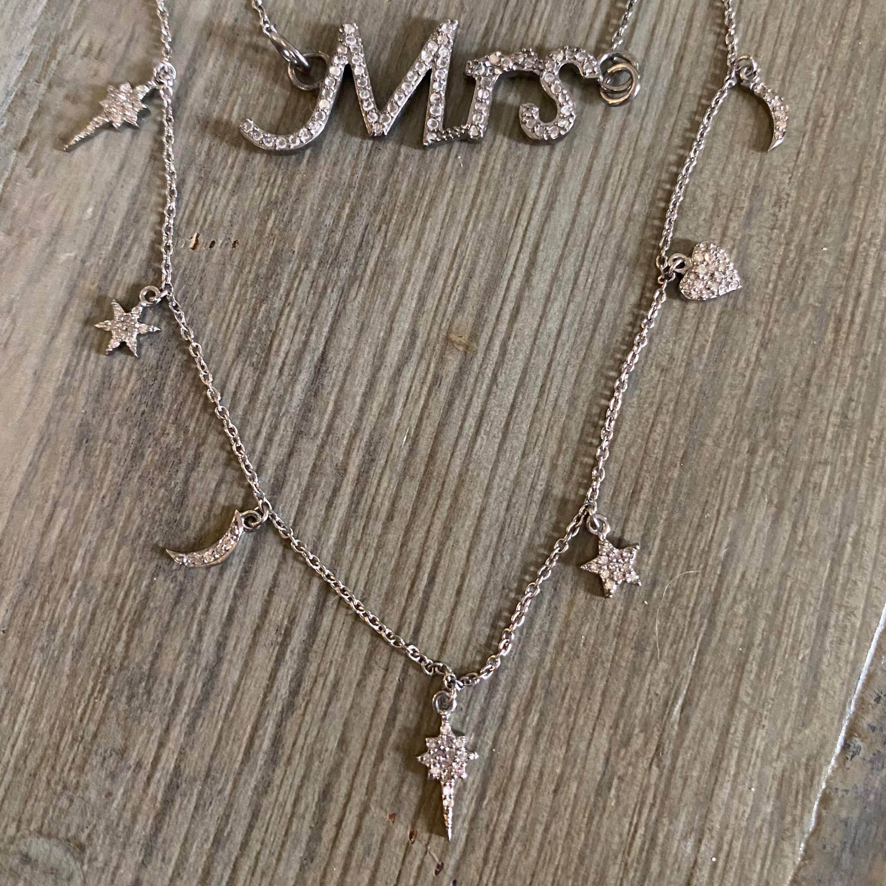 Benazir Collection - Benazir Collection Diamond 'Mrs' Necklace - Little Miss Muffin Children & Home