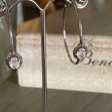 Benazir Collection - Benazir Collection Sterling Silver Moonstone & Diamond Hoop Earrings - Little Miss Muffin Children & Home
