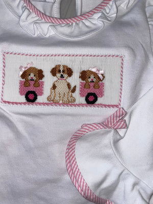 Vive La Fete Vive La Fete Puppies Smocked 2 Piece Pant Set - Little Miss Muffin Children & Home