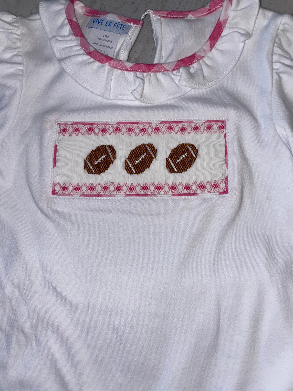 Vive La Fete Vive La Fete Pink Football Smock 2 Piece Pant Set - Little Miss Muffin Children & Home
