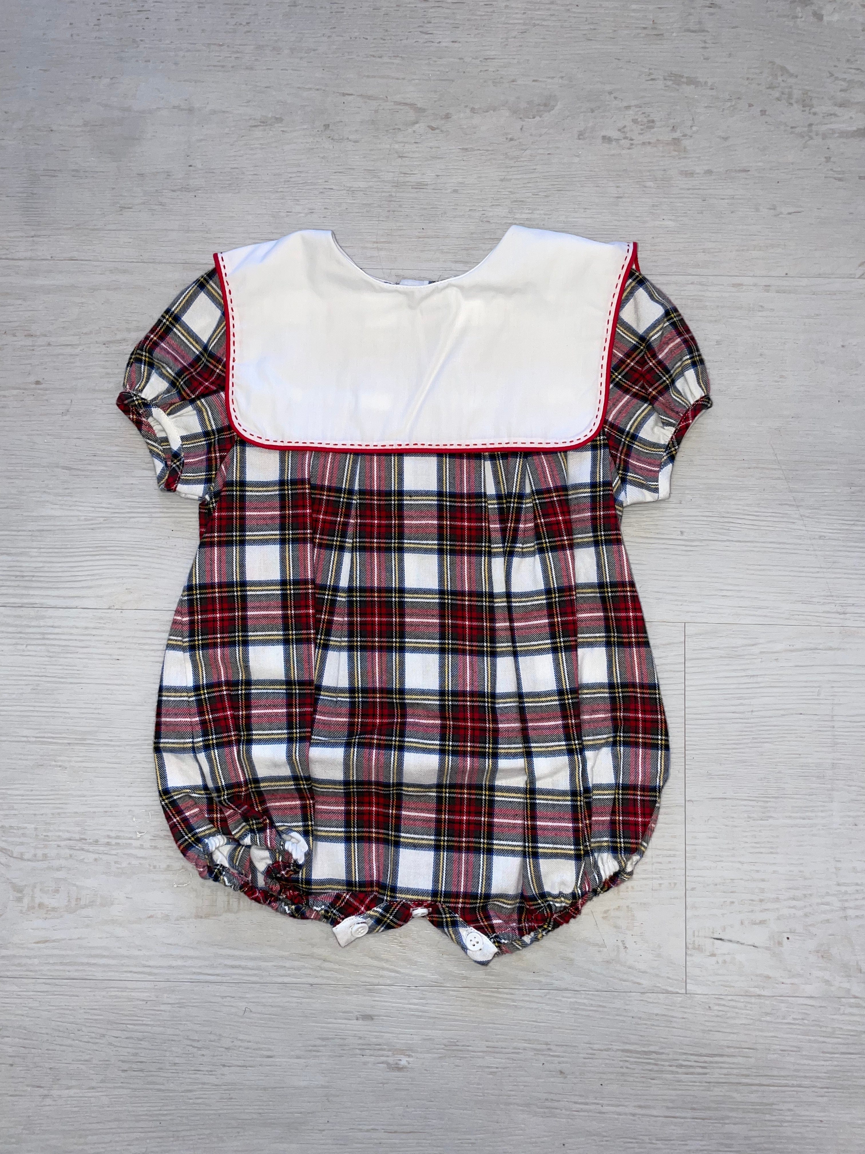 Sophie & Lucas Sophie & Lucas Red Plaid Bubble with White Collar - Little Miss Muffin Children & Home