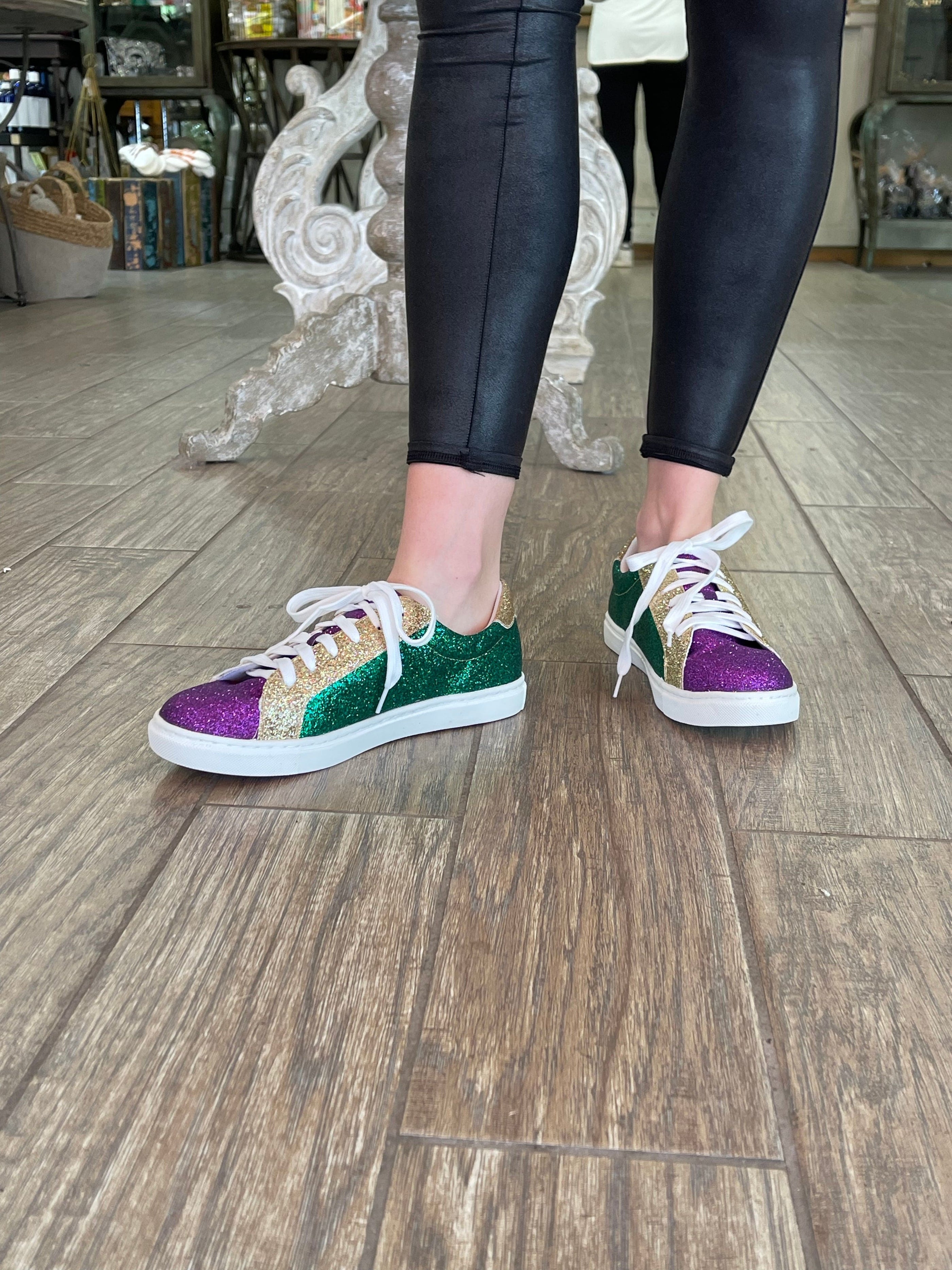 Brewer Enterprises Brewer Enterprises Mardi Gras Glitter Sneaker - Little Miss Muffin Children & Home