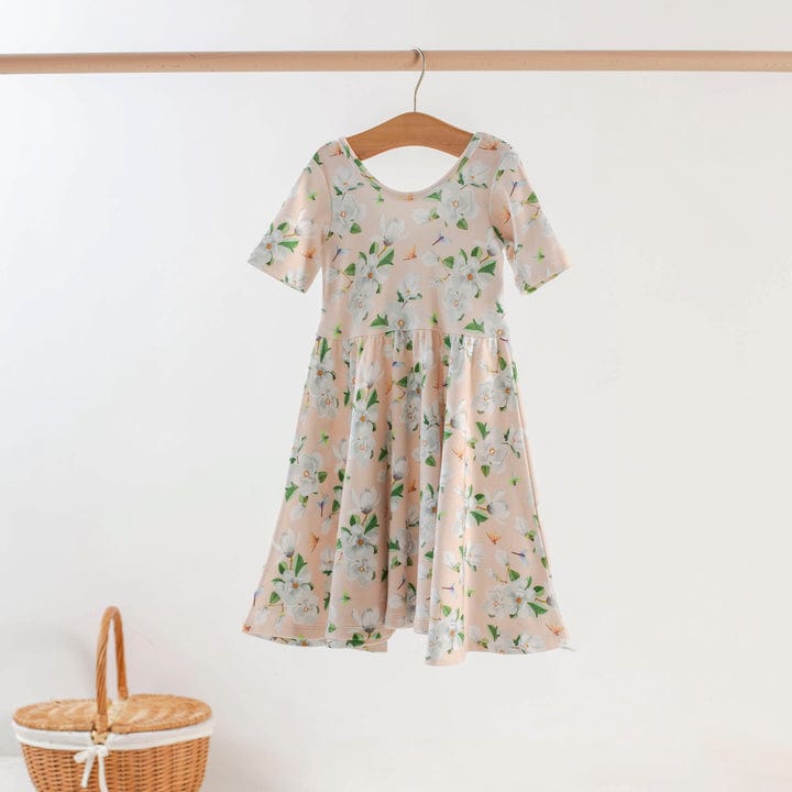 Nola Tawk Nola Tawk Pink Magnolia Organic Cotton Twirl Dress - Little Miss Muffin Children & Home