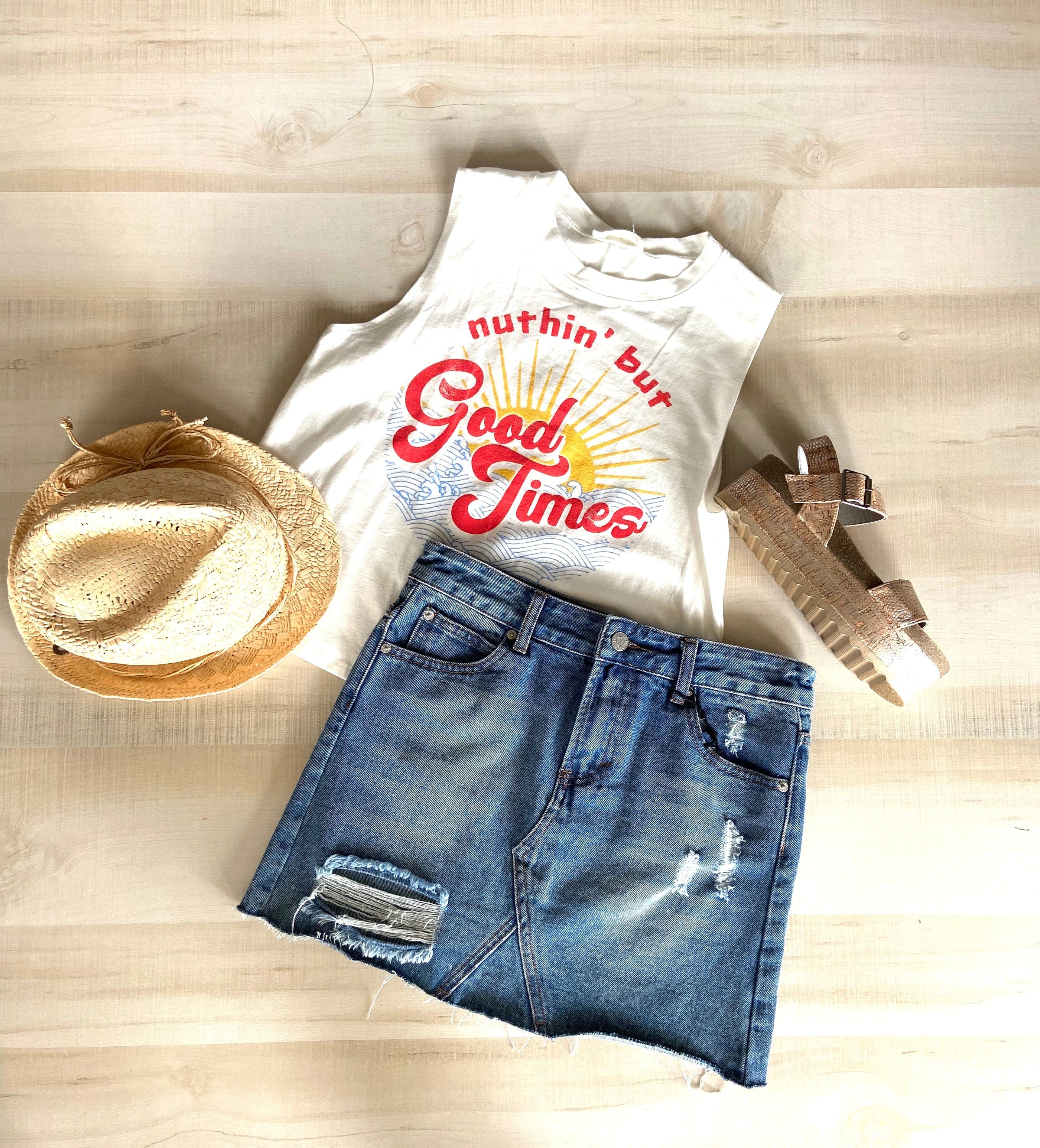 By Together - By Together Denim Skirt - Little Miss Muffin Children & Home