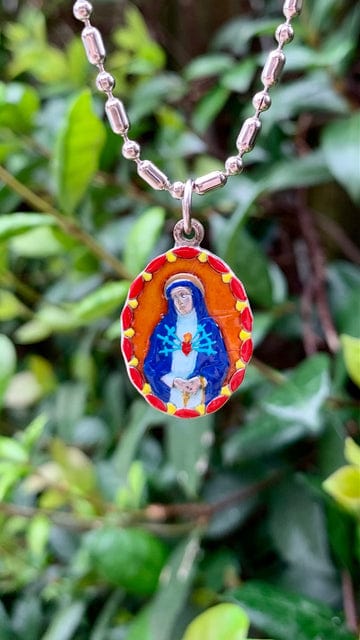 Saints For Sinners Saints For Sinners Immaculate Heart of Mary Hand Painted Medal - Little Miss Muffin Children & Home