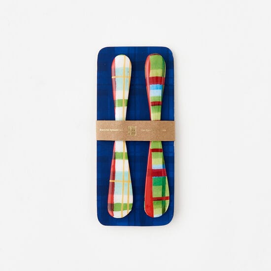 180 - 180 Degrees 180 Degrees Steel and Brass Plaid Spreader Set - Little Miss Muffin Children & Home